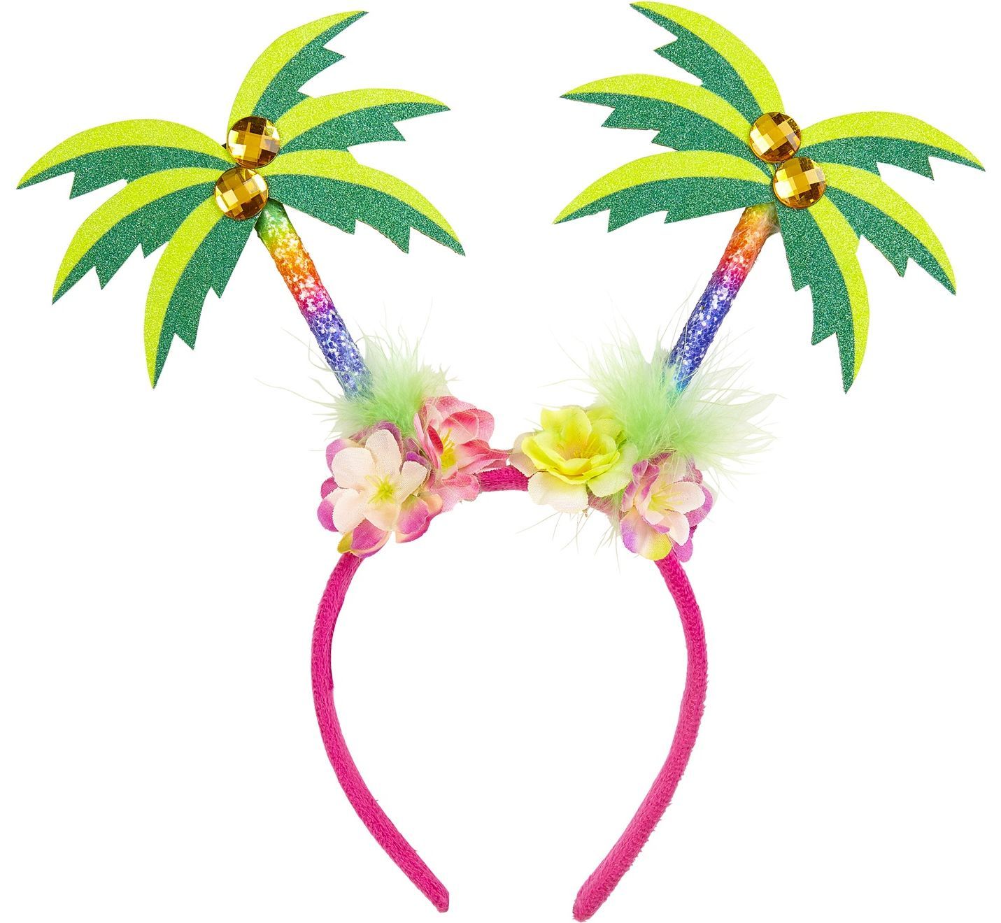 Palmbomen haarband Hawaii glitter