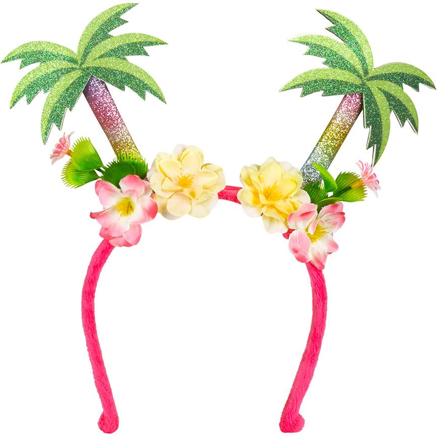 Palmboom haarband met bloemen