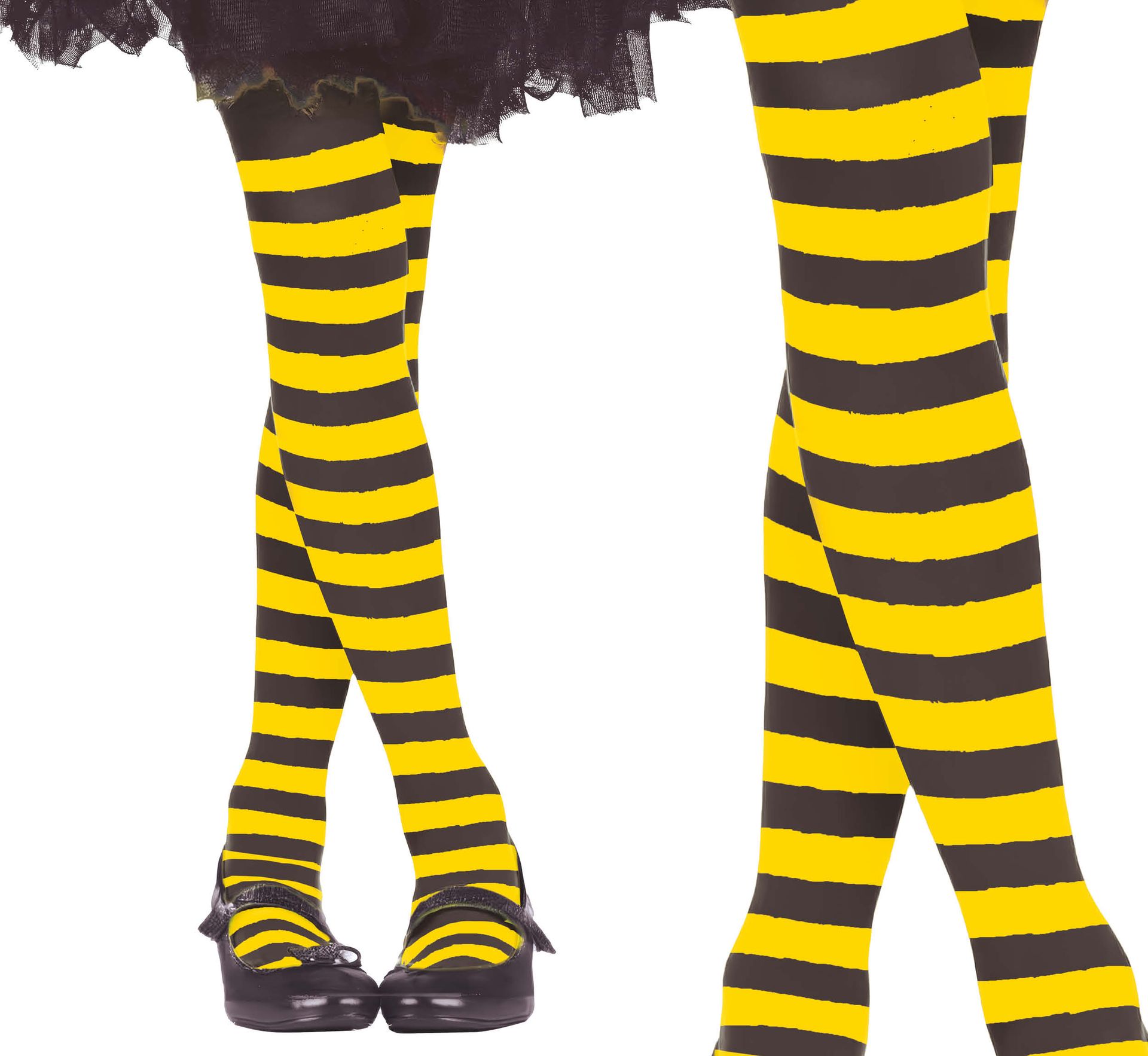 Panty meisjes geel/zwart gestreept