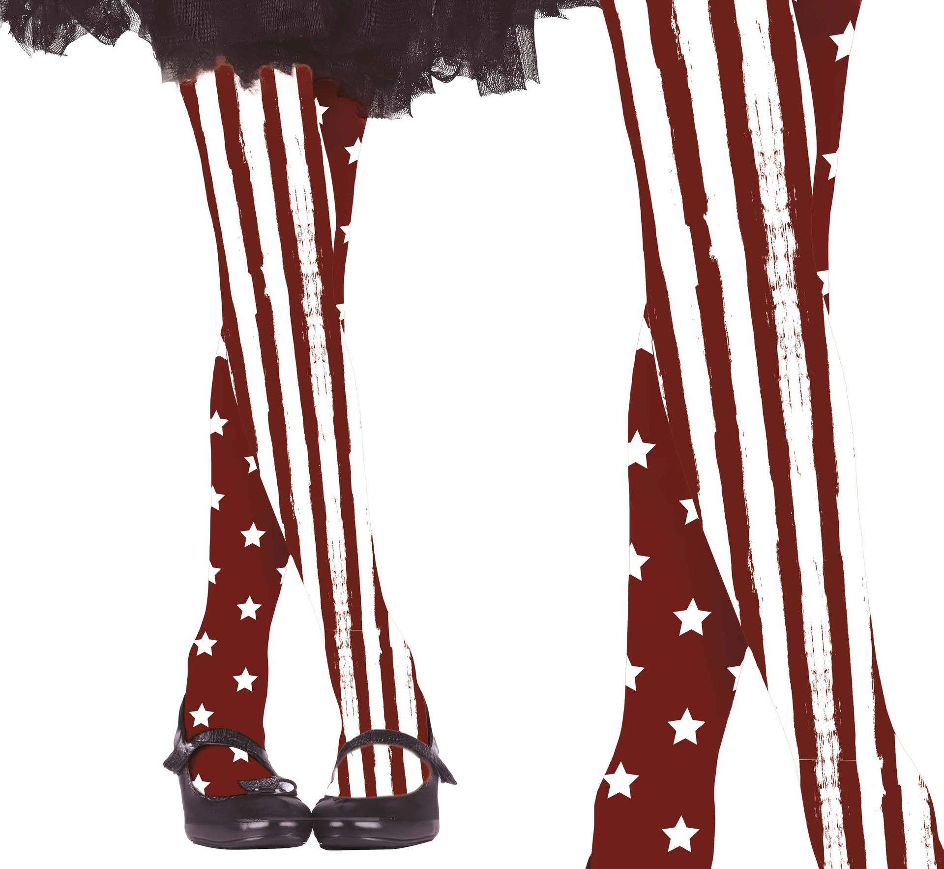 Panty meisjes rood/witte Amerika strepen