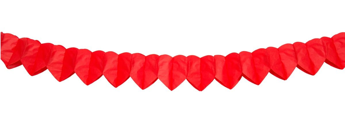 Papier Slinger Mini Hartjes Rood 2 Meter