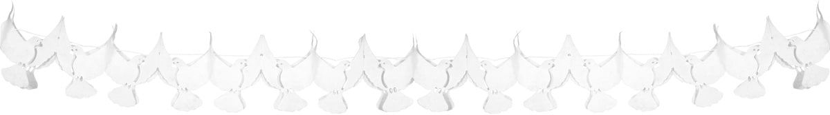 Papier slinger witte duiven trouwen 6 meter