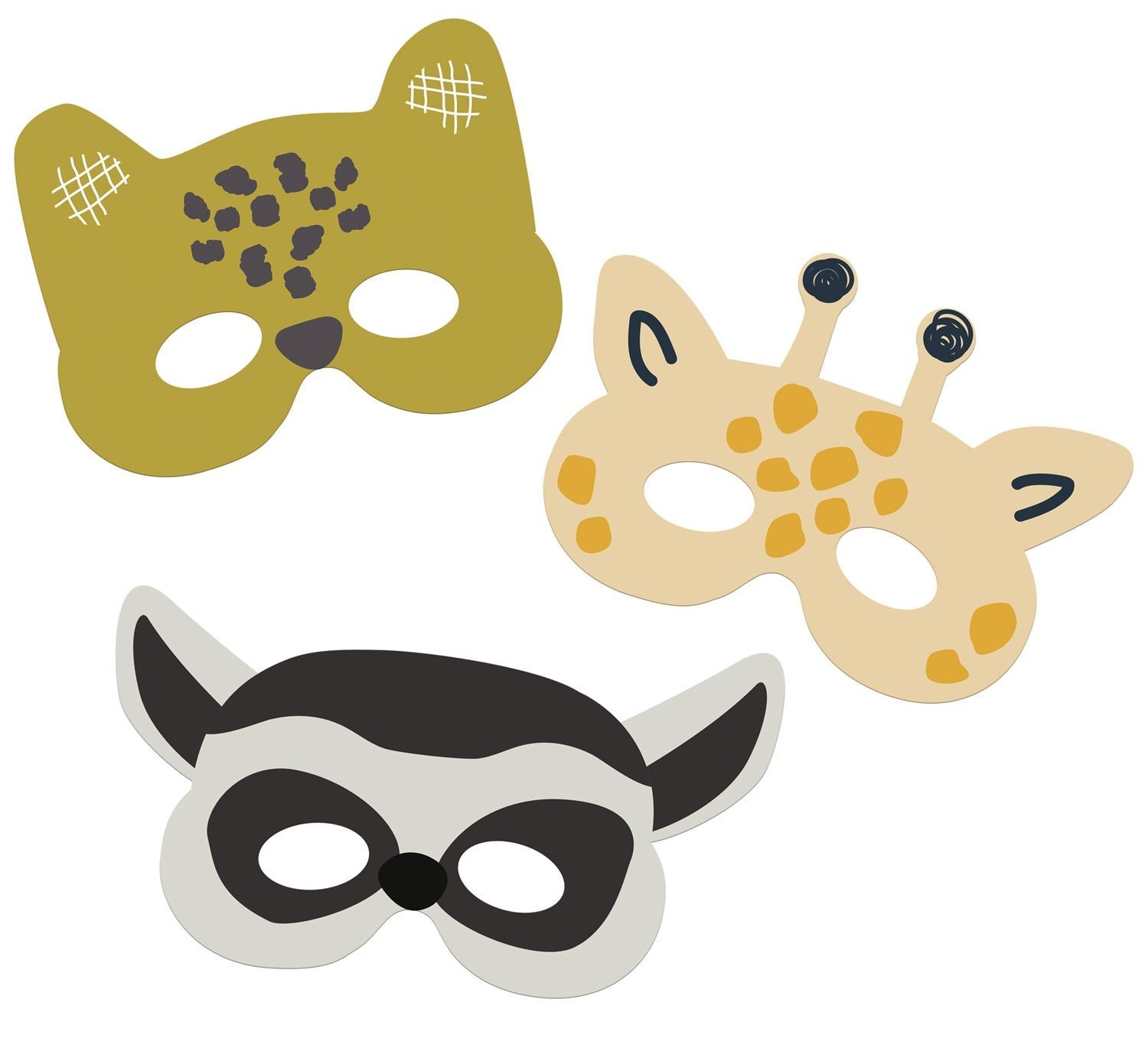 Papieren dieren oogmaskers