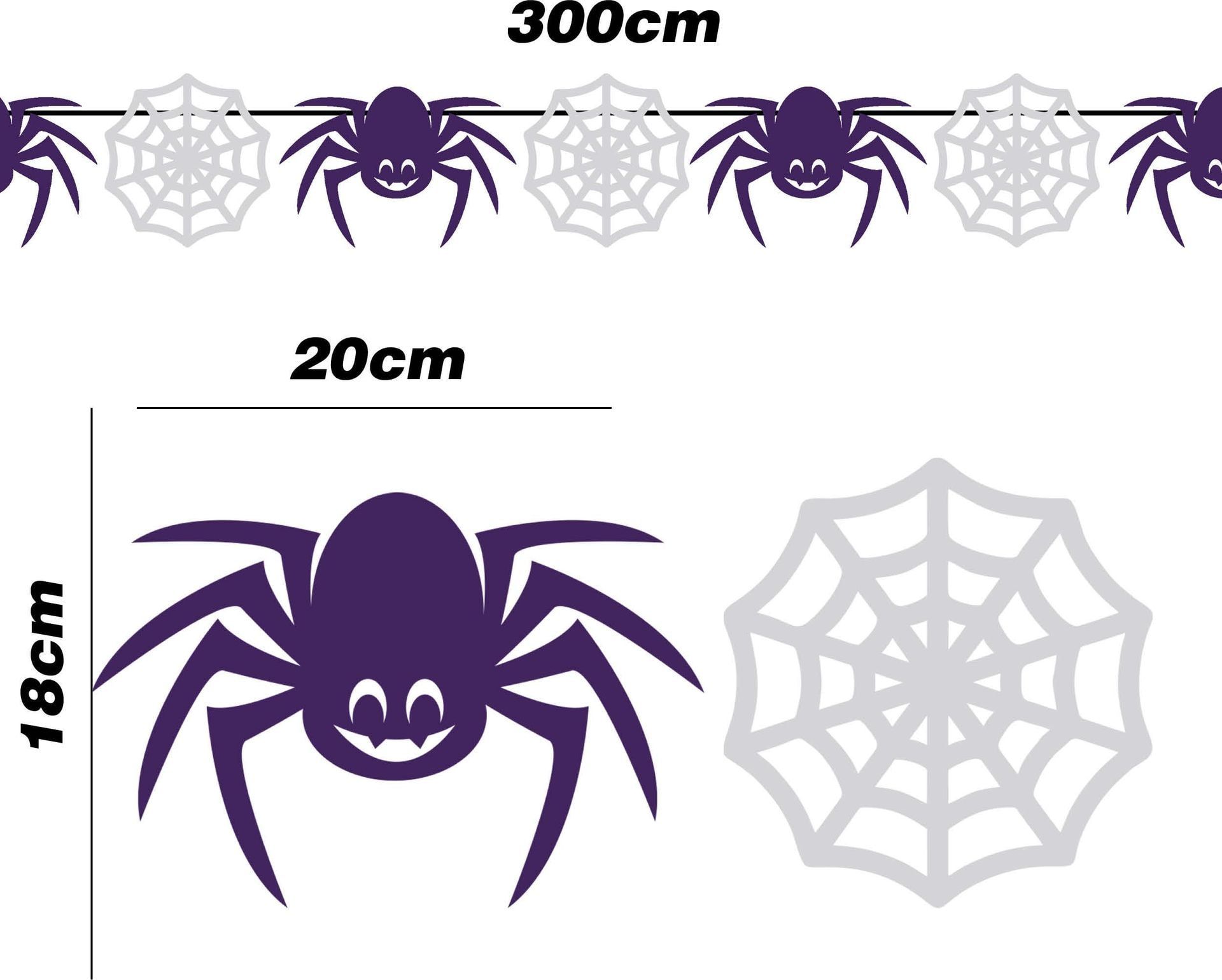 Papieren spinnen en spinnenwebben figuurslinger 3 meter halloween