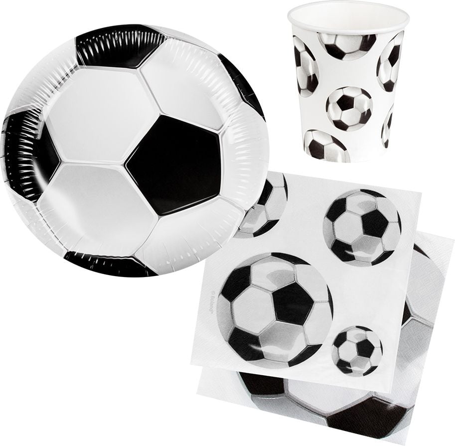 Papieren Voetbal Verjaardag Serviesset 24-Delig