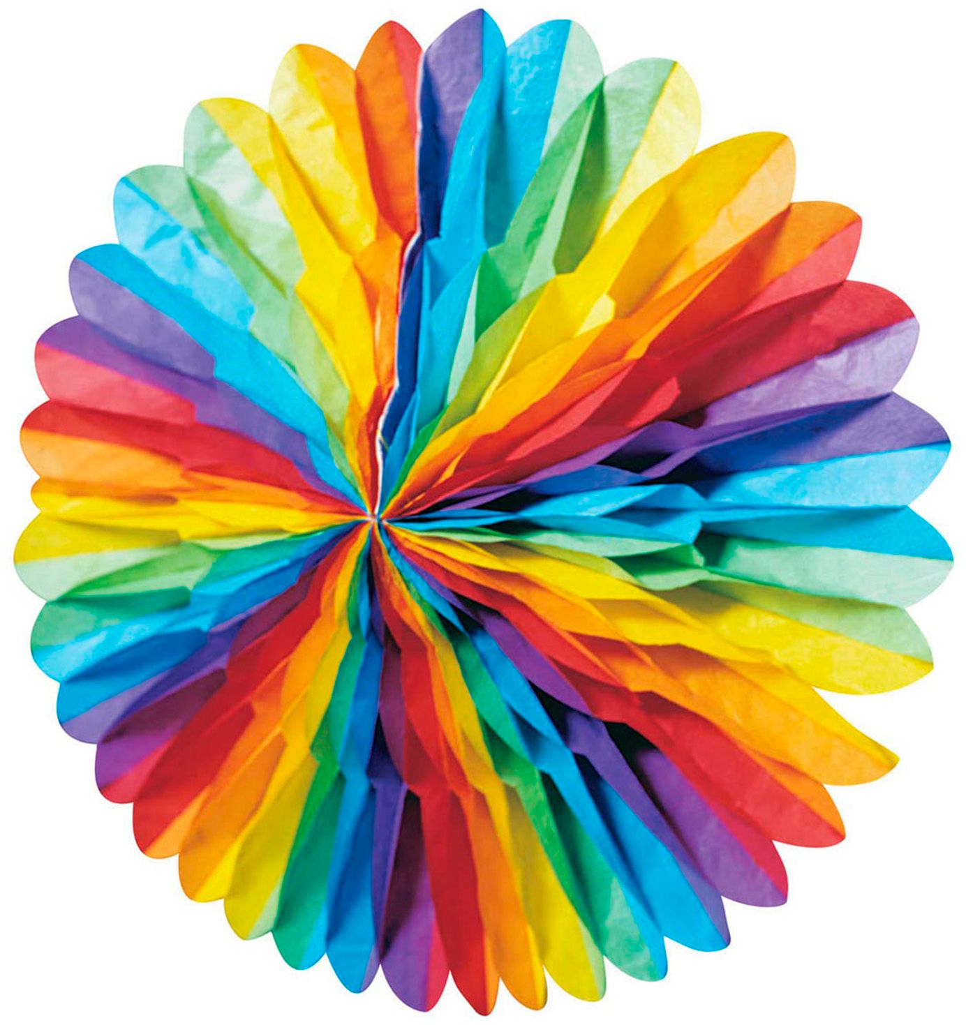 Papieren waaier regenboog
