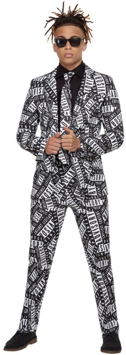 Parental Advisory label feest maatpak