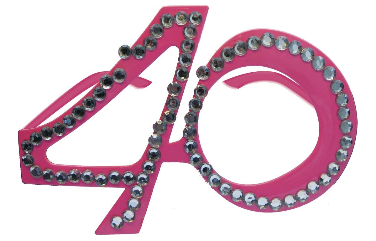 Party bril 40 jaar bling bling roze