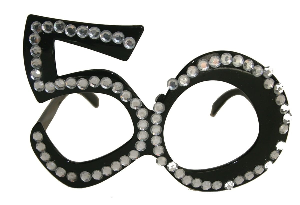 Party bril 50 jaar bling bling zwart