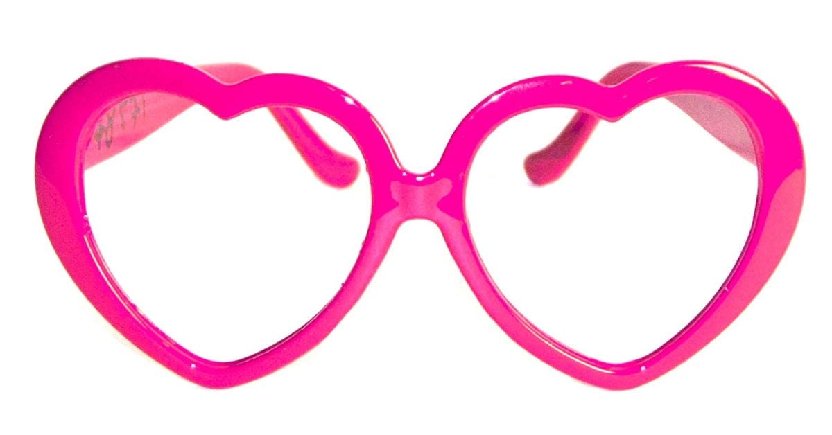 Party bril neon hartjes roze