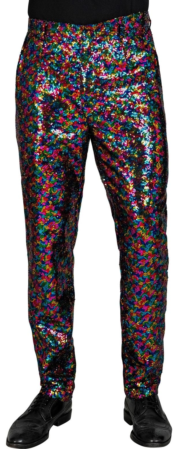 Party broek kleurrijke pailletten mannen