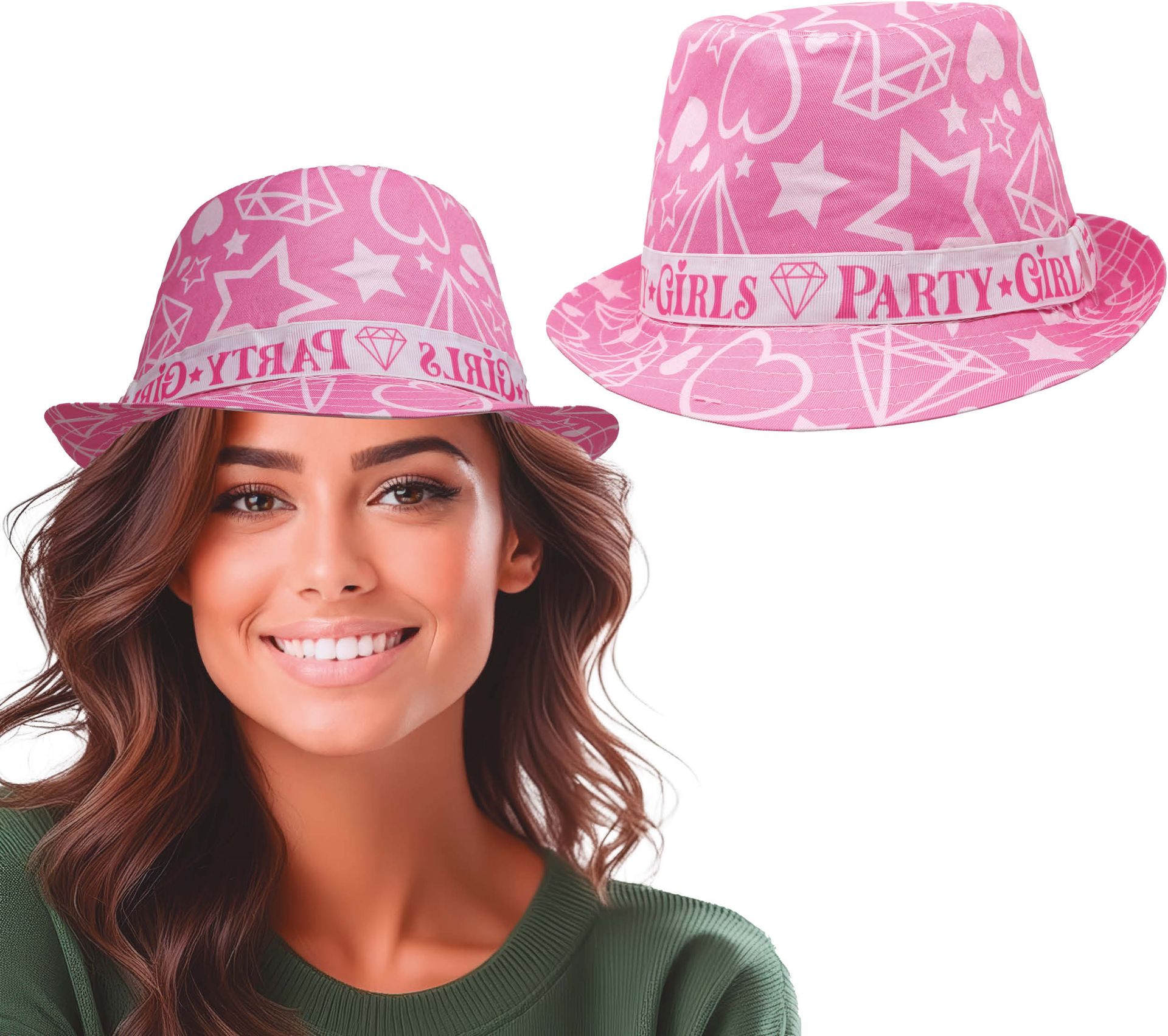 Party Girls Hoed Vrijgezellenfeest Roze