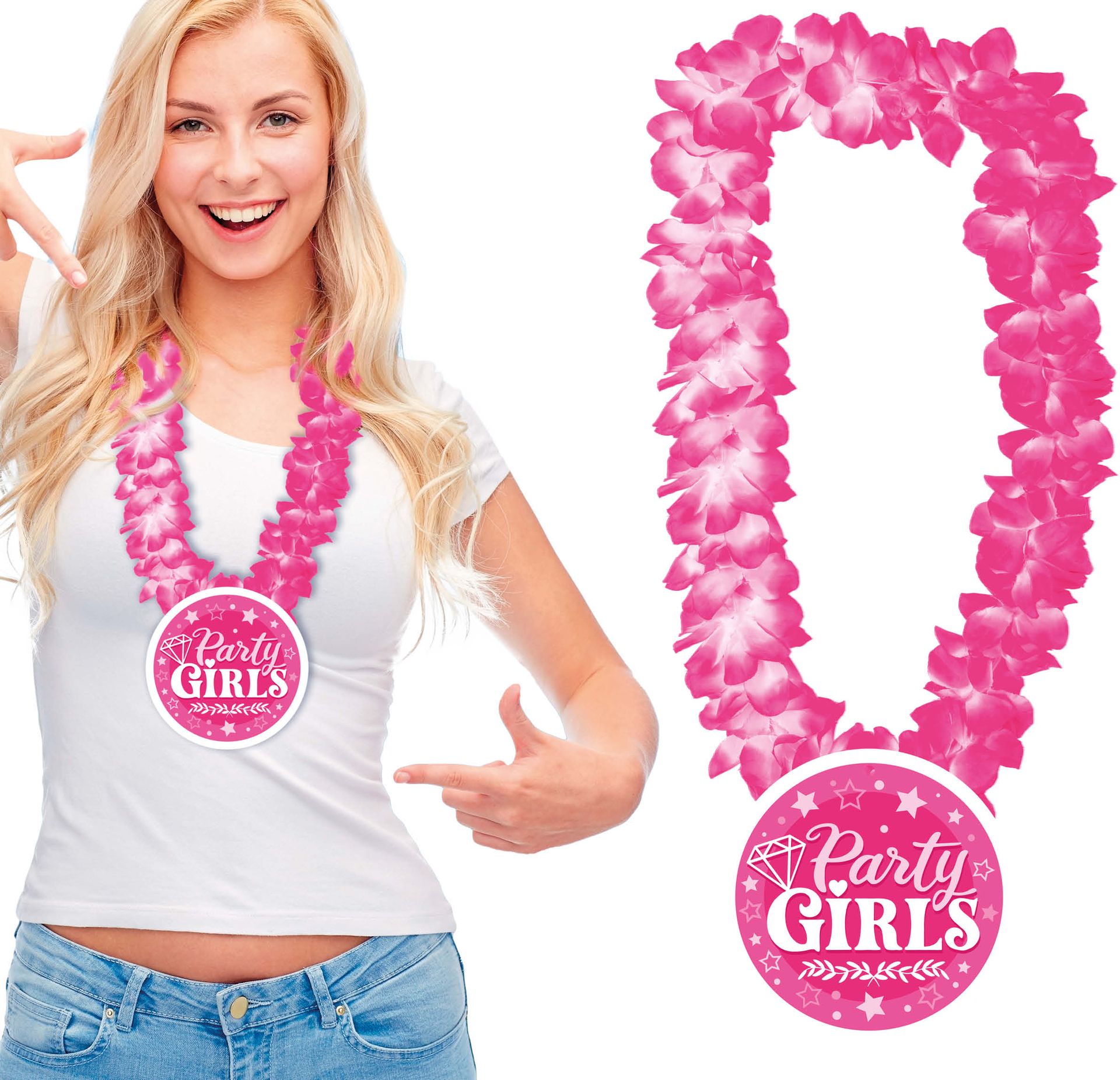 Party Girls Roze Hawaï Ketting Vrijgezellenfeest