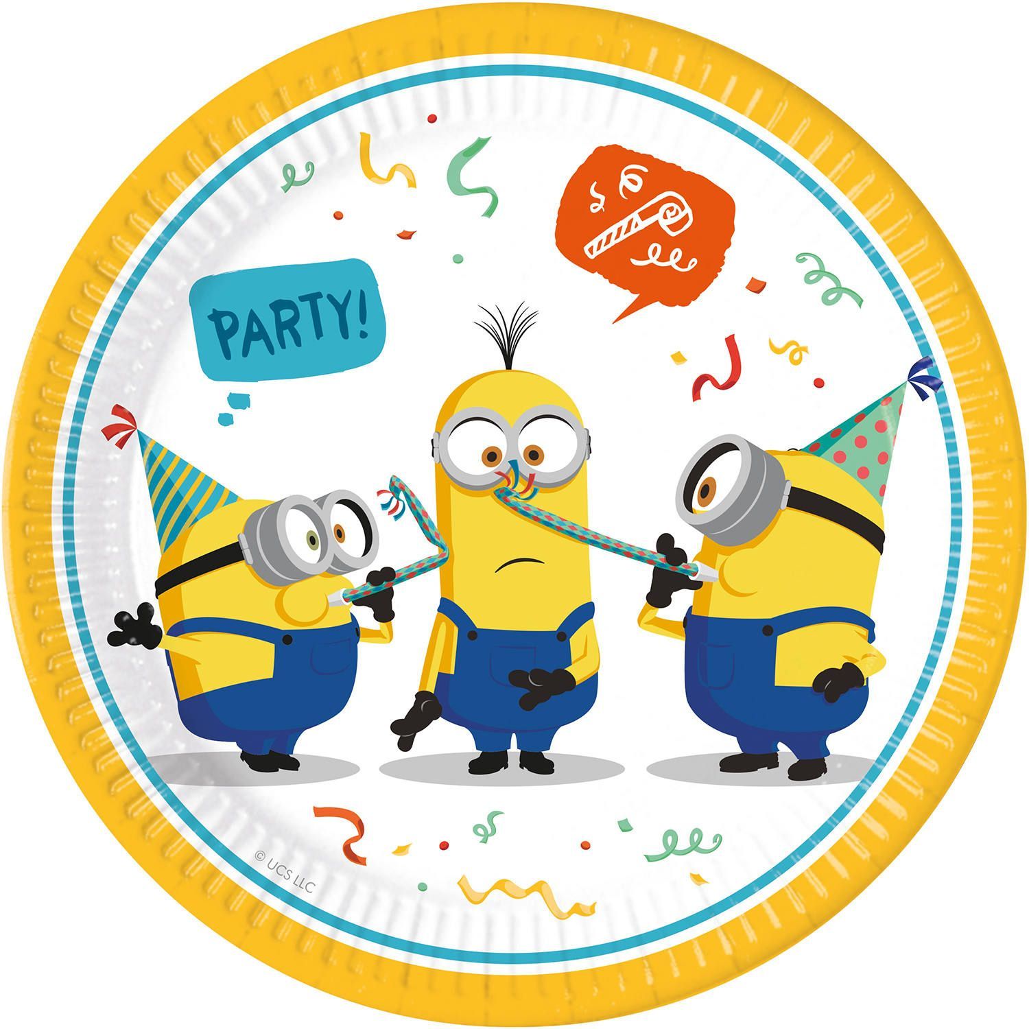 Party Minions feestbordjes 8 stuks