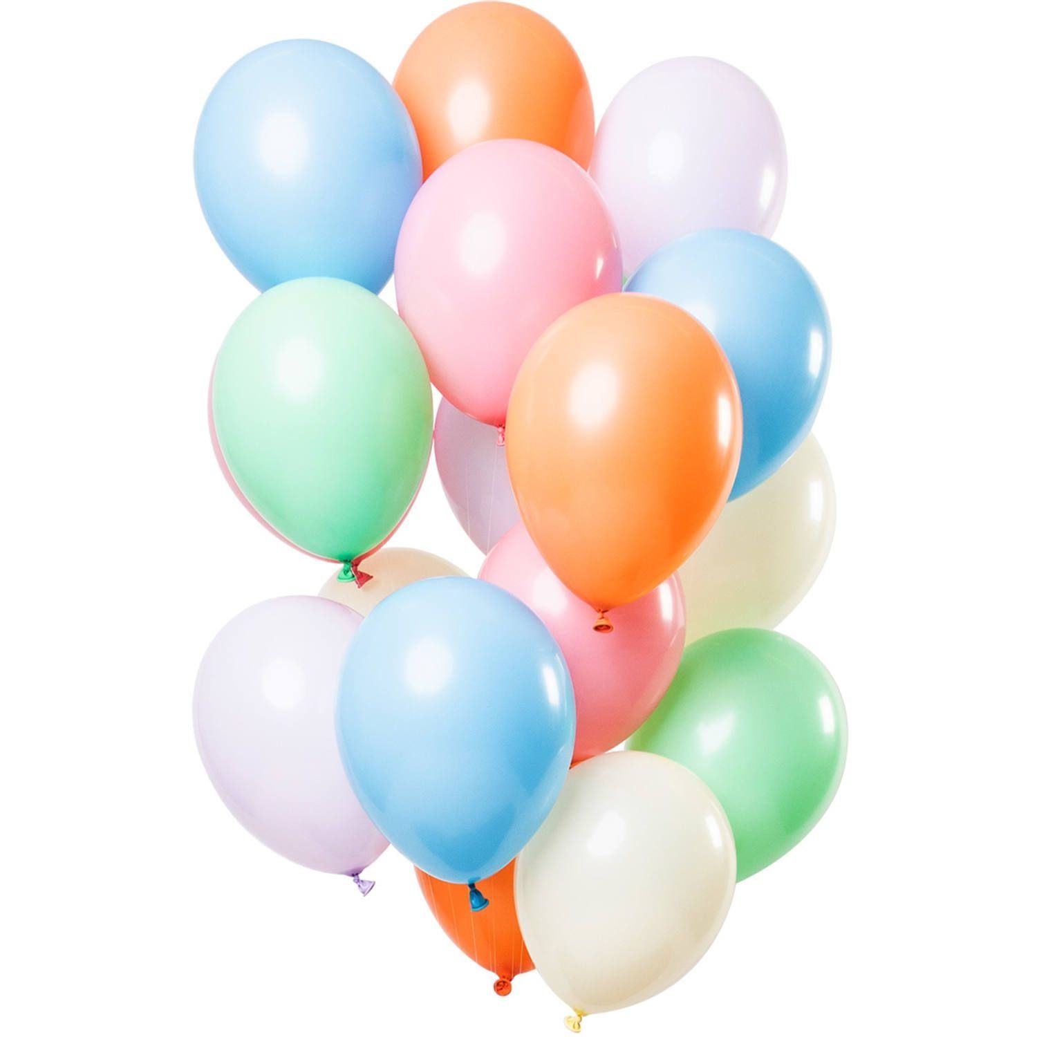 Pastel kleurenmix ballonnen 15 stuks