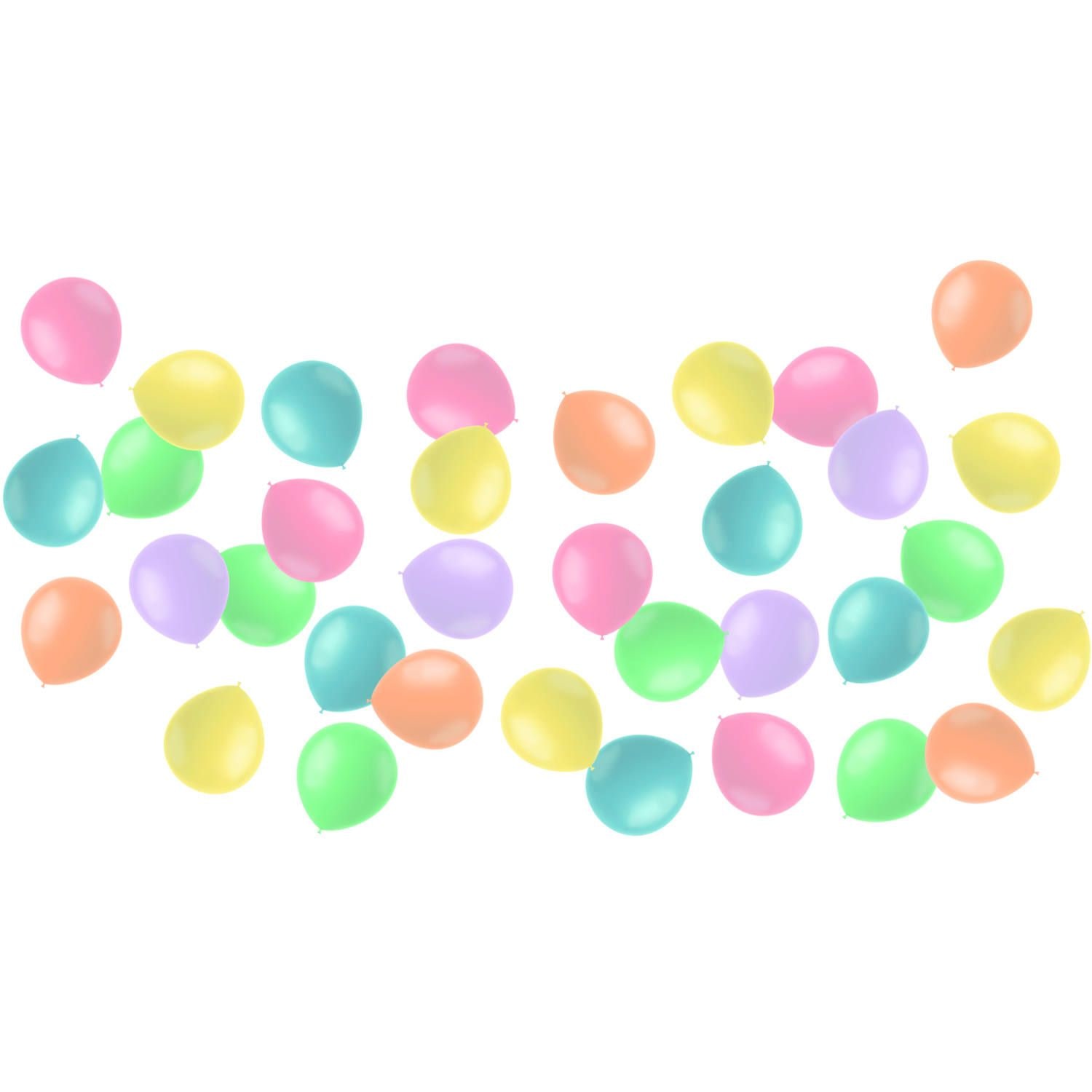 Pastel mini ballonnen gekleurd 50 stuks