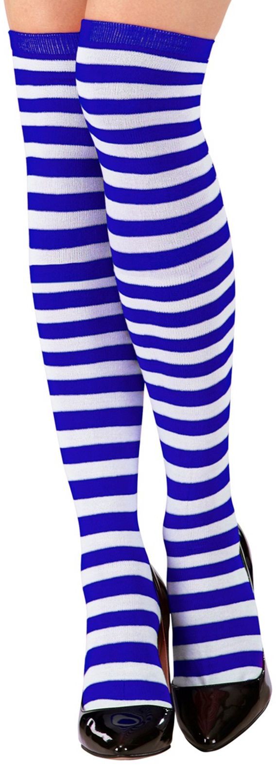 Pippi Langkous Kniekous Blauw Wit