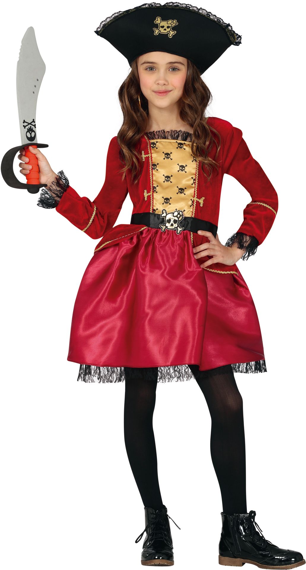 Piraat jurk meisje rood