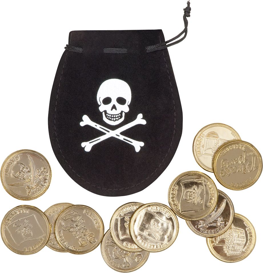 Piraten geldzakje met 12 munten