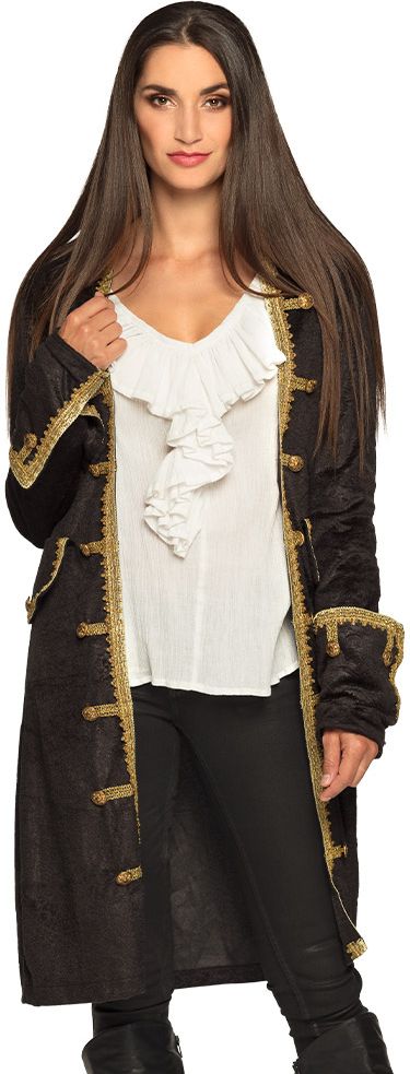 Piraten jas dames zwart