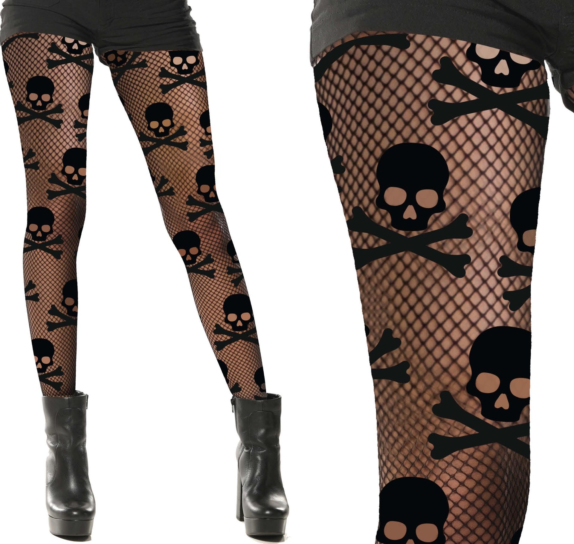 Piraten schedels panty dames halloween