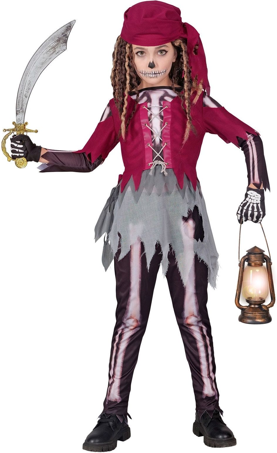 Piraten Skeletten Halloween Outfit Meisjes