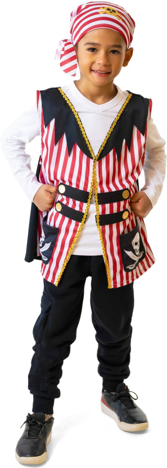 Piratenvest met bandana rood wit Kind