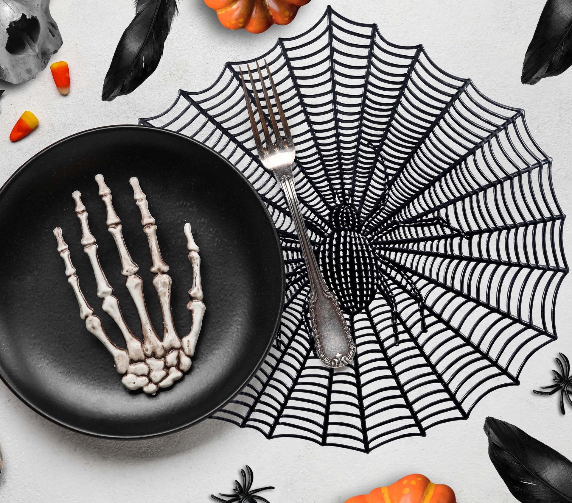 Placemat spinnenweb 38 cm halloween