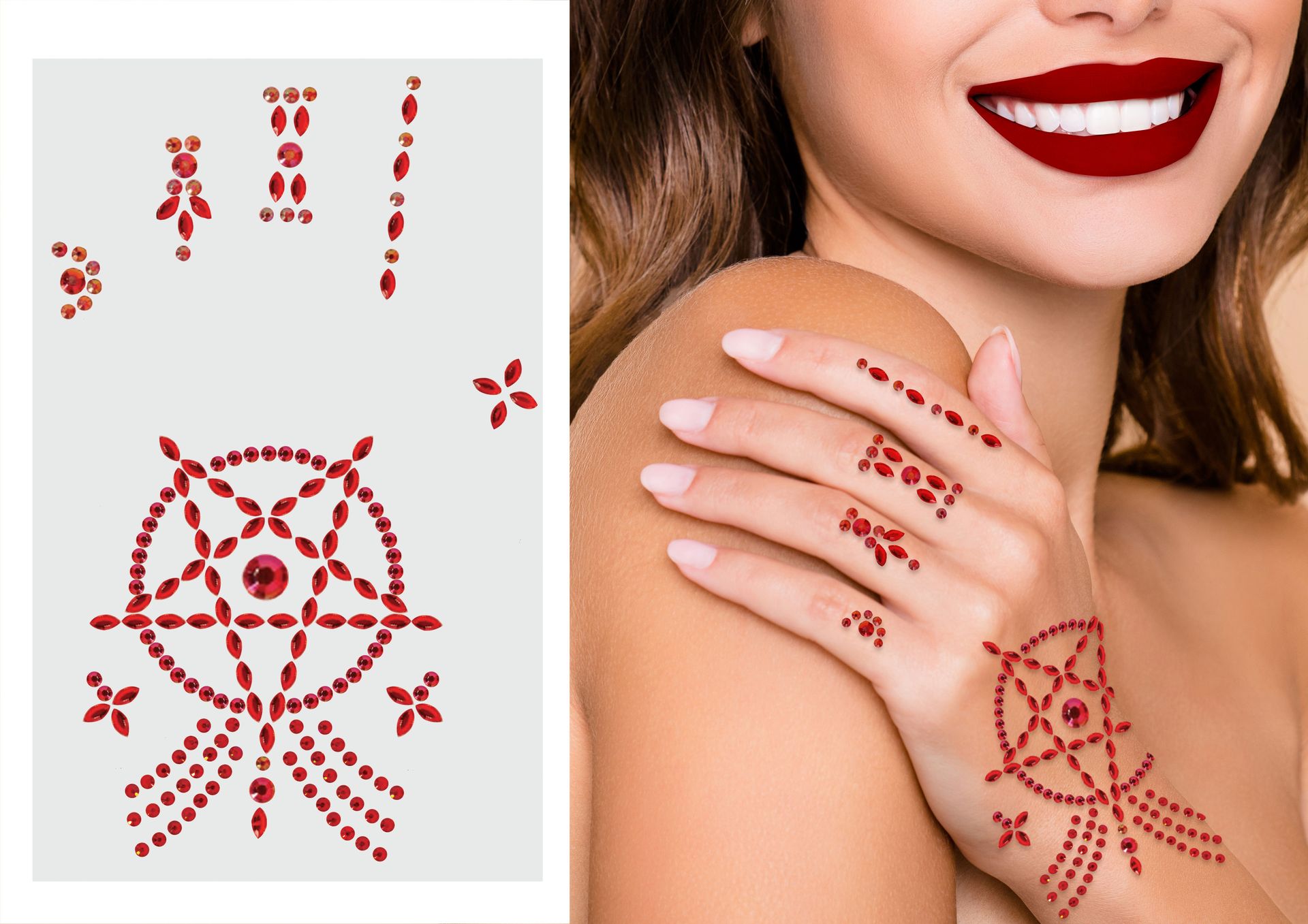 Plak Handjuwelen Duivel Rood