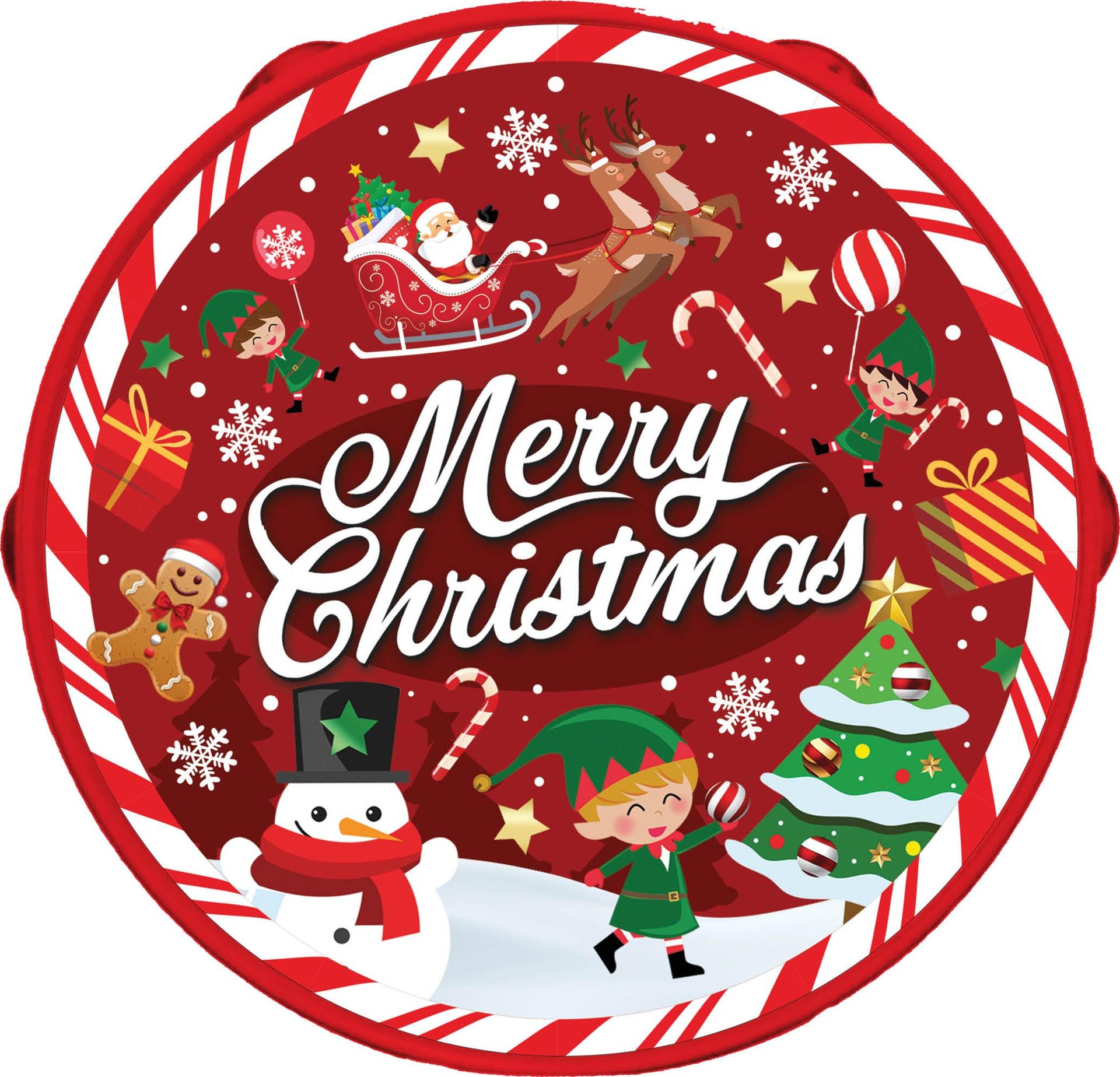 Plastic kerst tamboerijn merry christmas 13cm