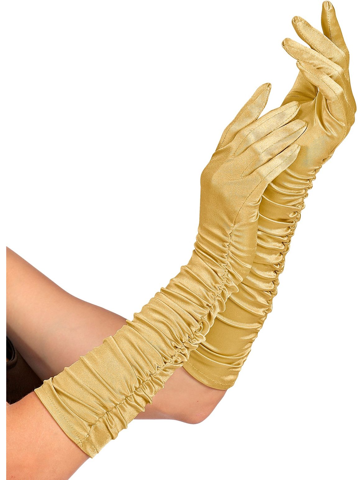 Plisse handschoenen goud