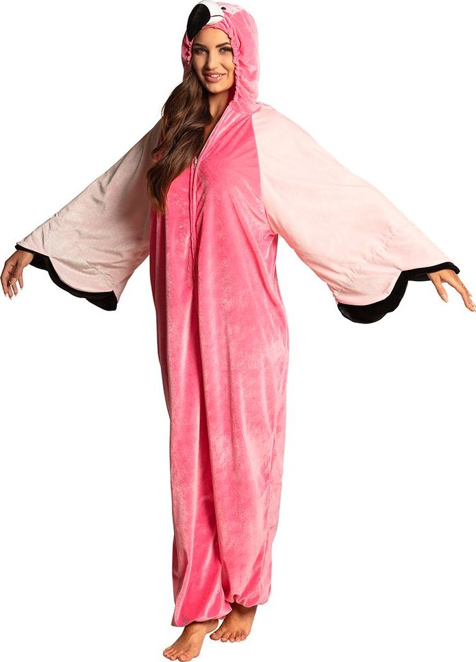 Pluche flamingo onesie dames