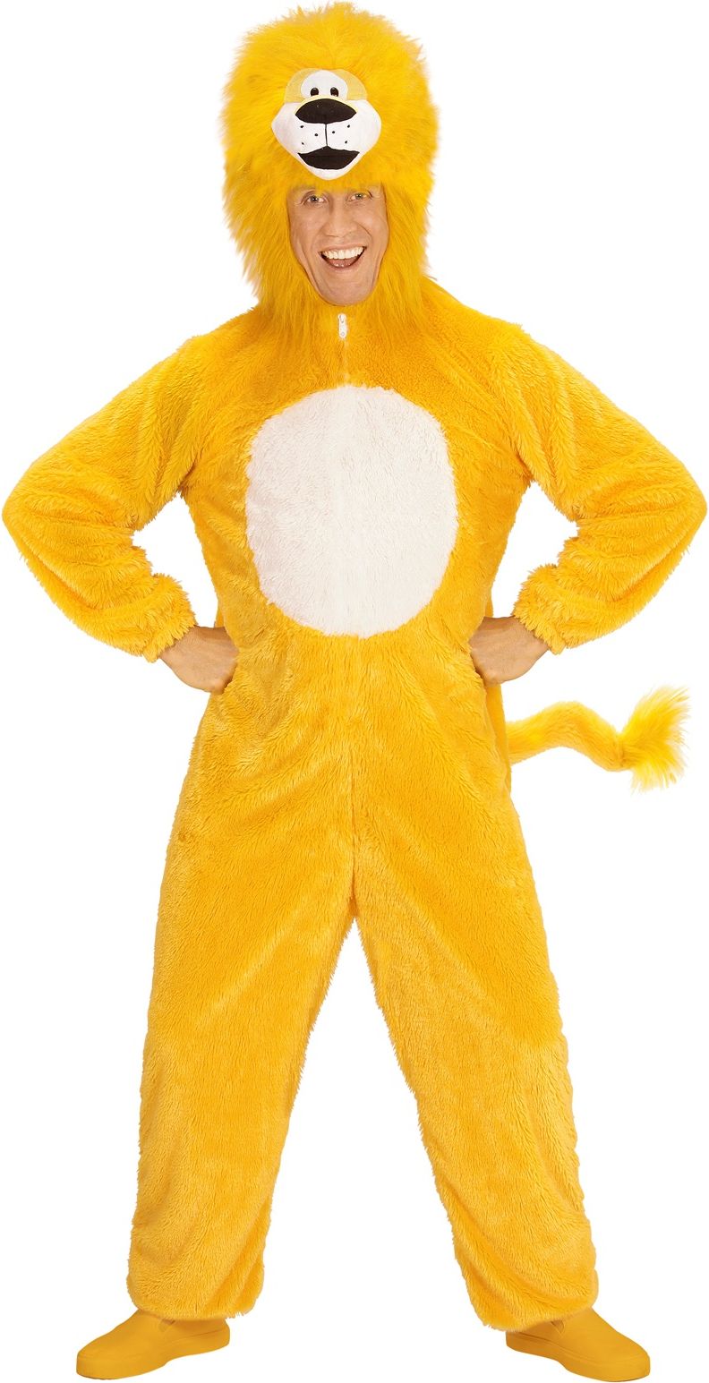Pluche Leeuwen onesie geel