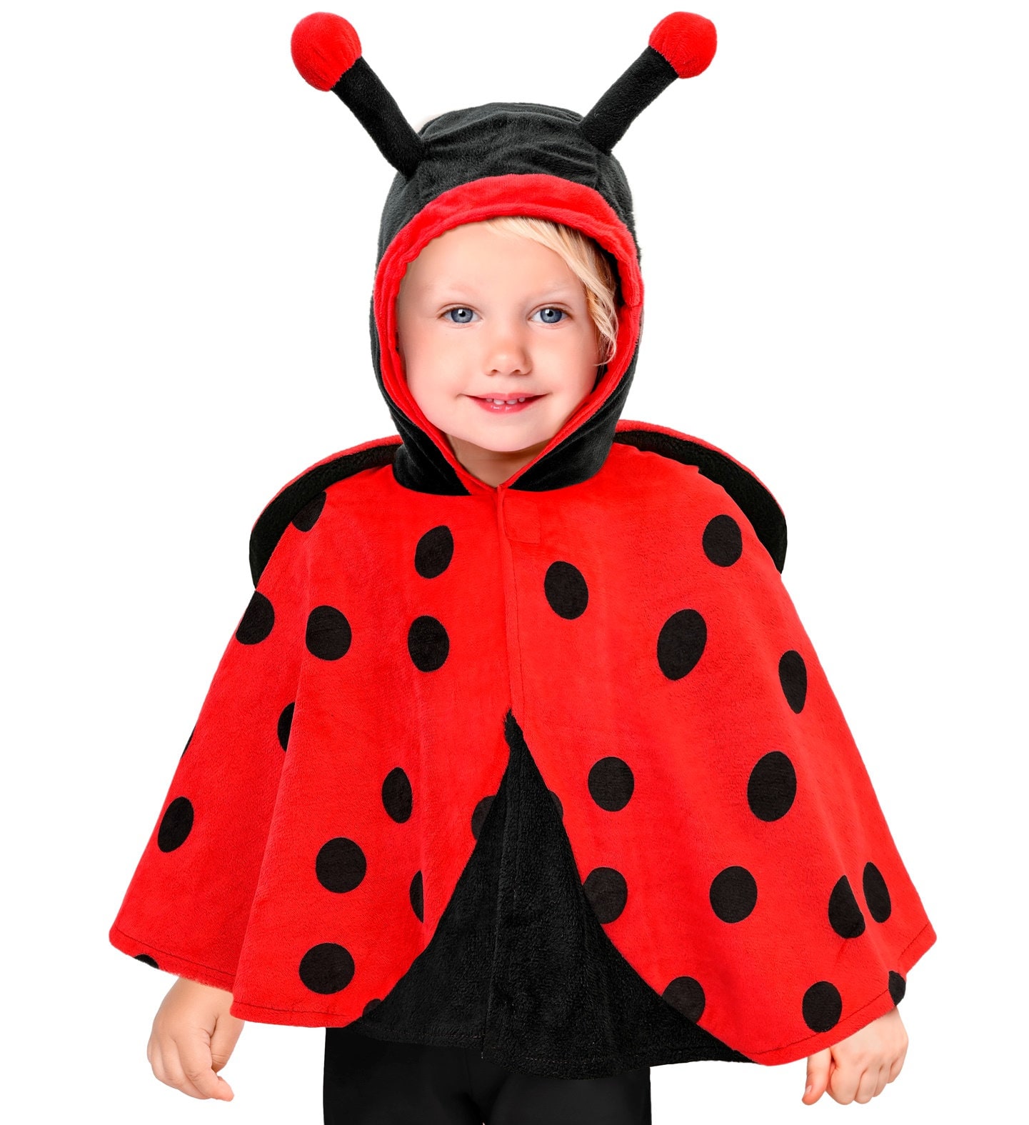 Pluche Lieveheersbeestje Hoodie Poncho Cape Rood Kind 98 cm