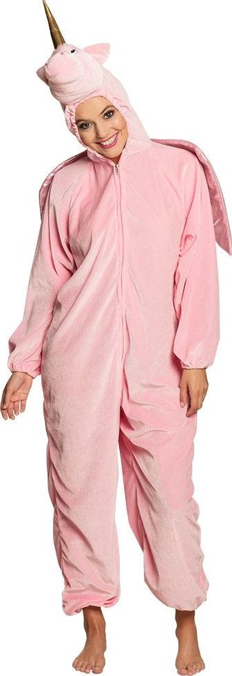 Pluche unicorn onesie roze