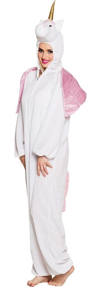 Pluche unicorn onesie wit