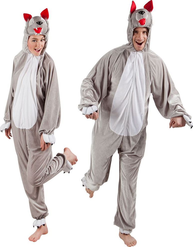 Pluche wolf onesie unisex