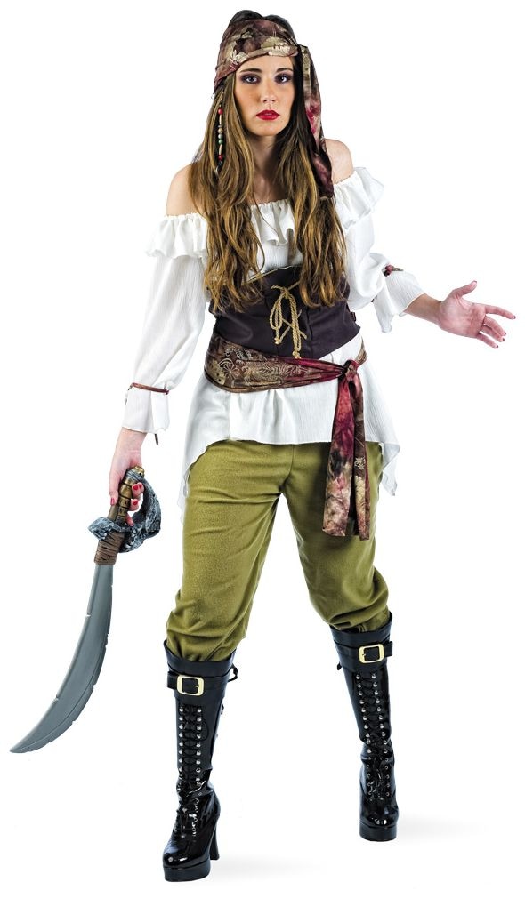 Plunderende vrouwelijk piraten pak