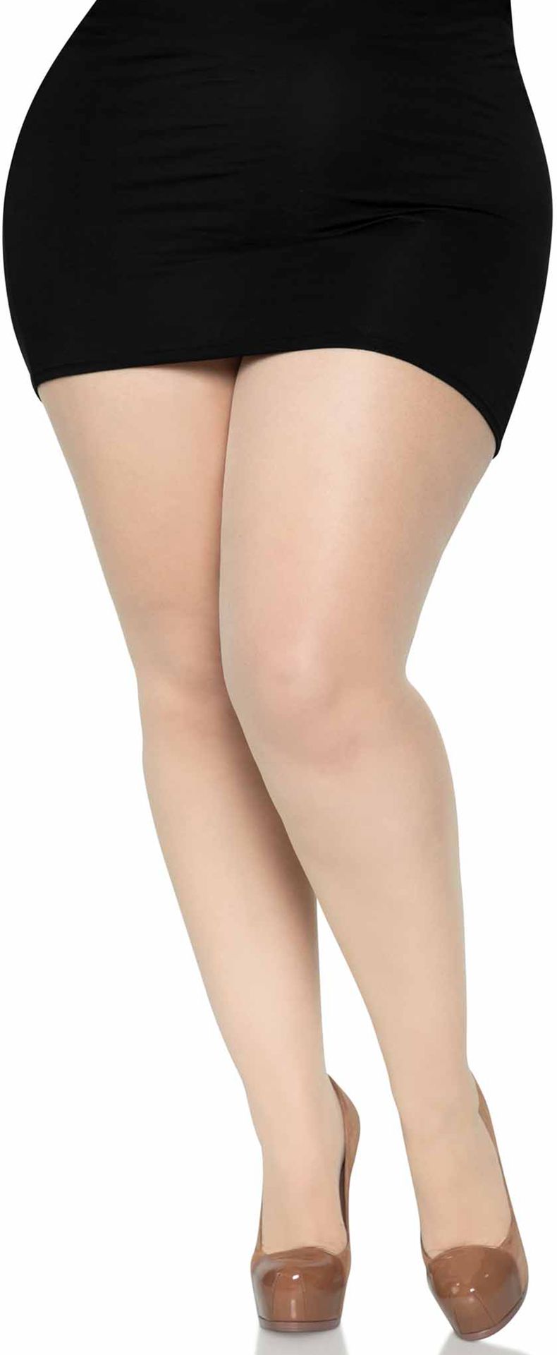 Plus size panty met naad huidskleur