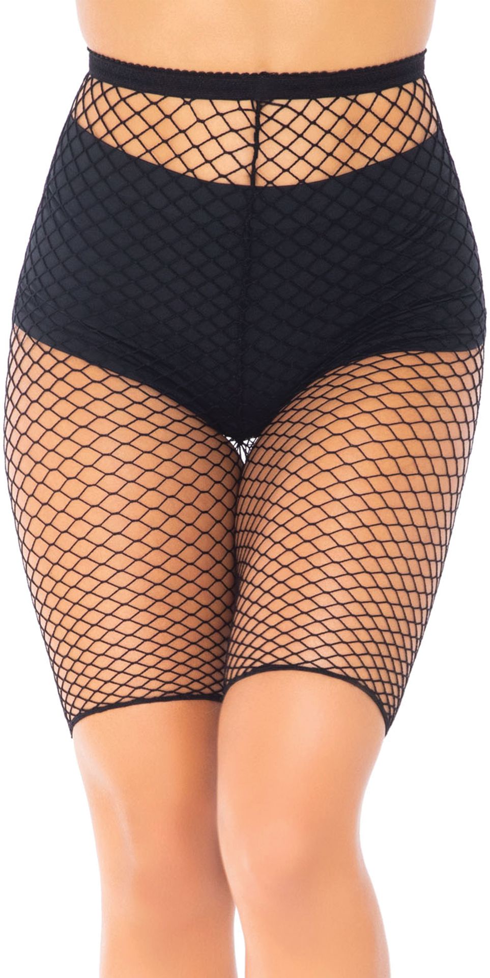 Plus size visnet short dames zwart