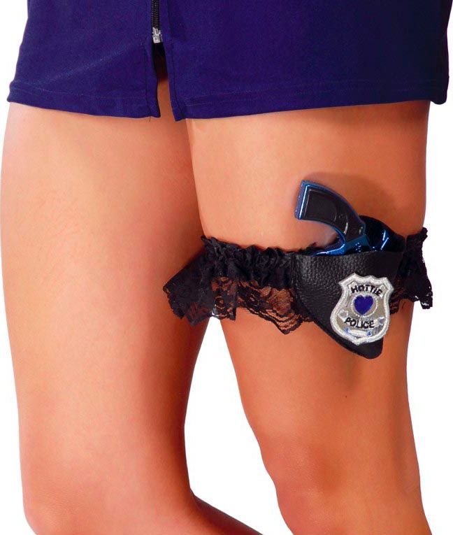 Politie holster met pistool om been