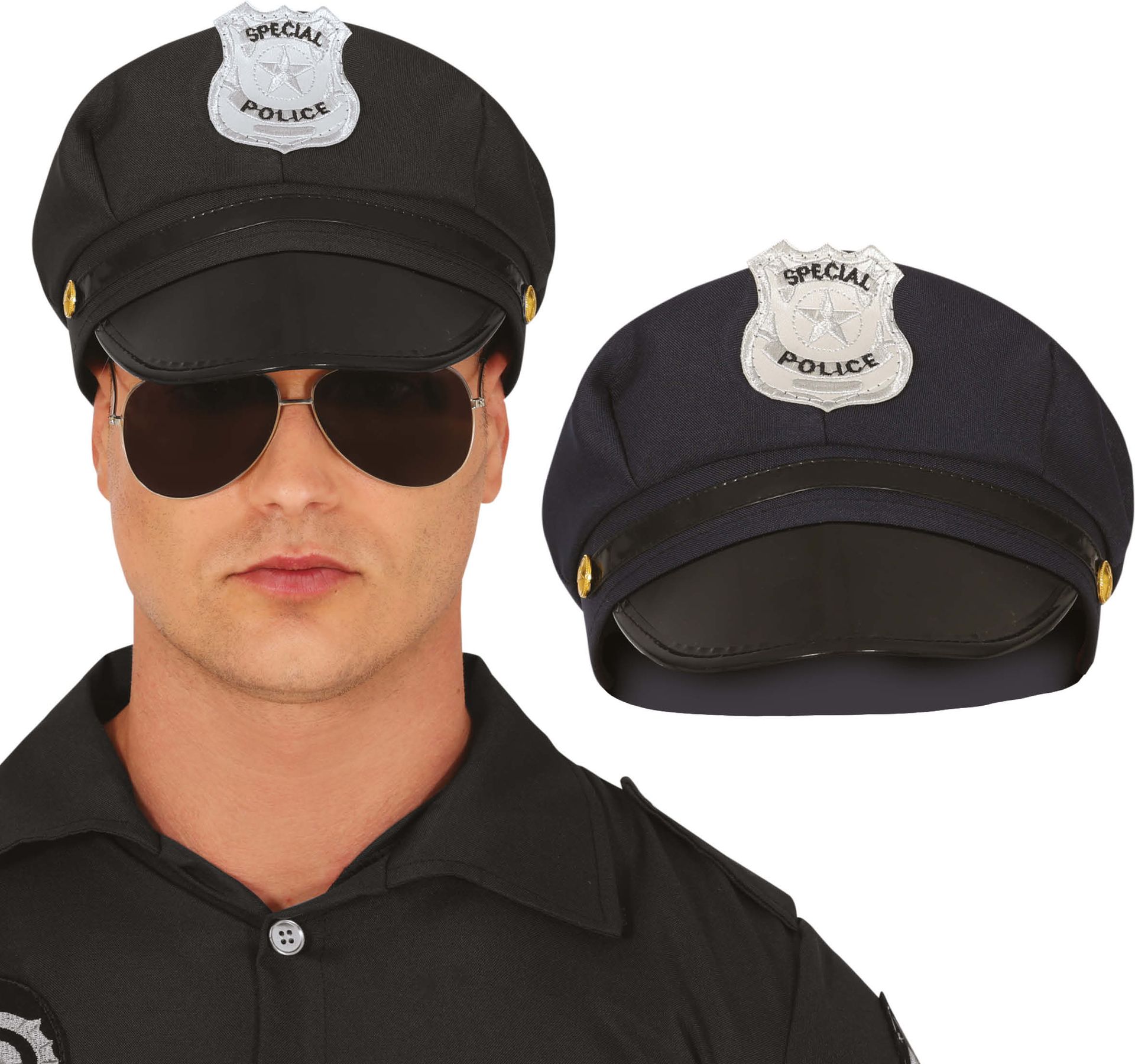 Politie Pet Zwart Volwassenen