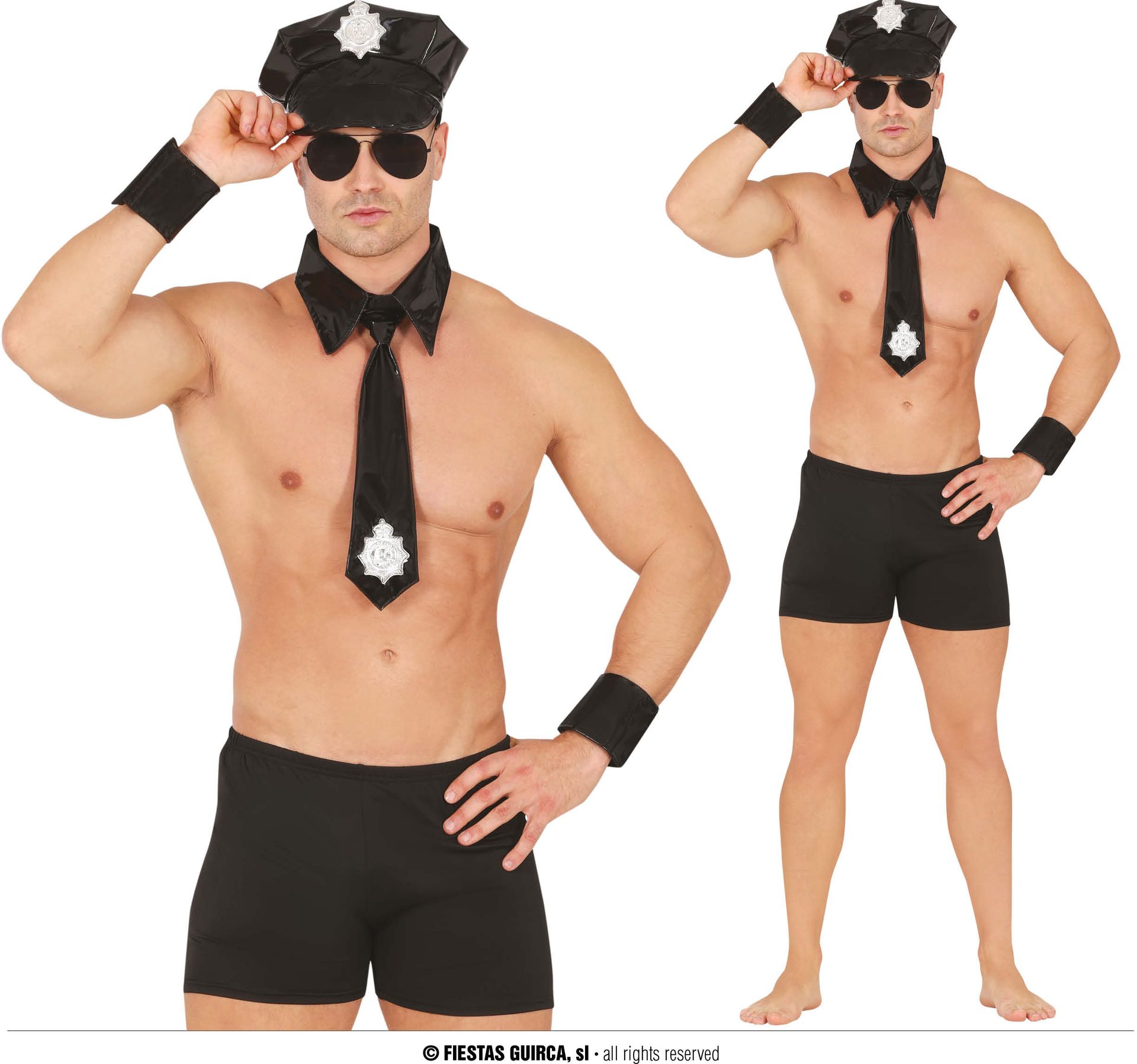 Politie Striptease Set Lak Zwart