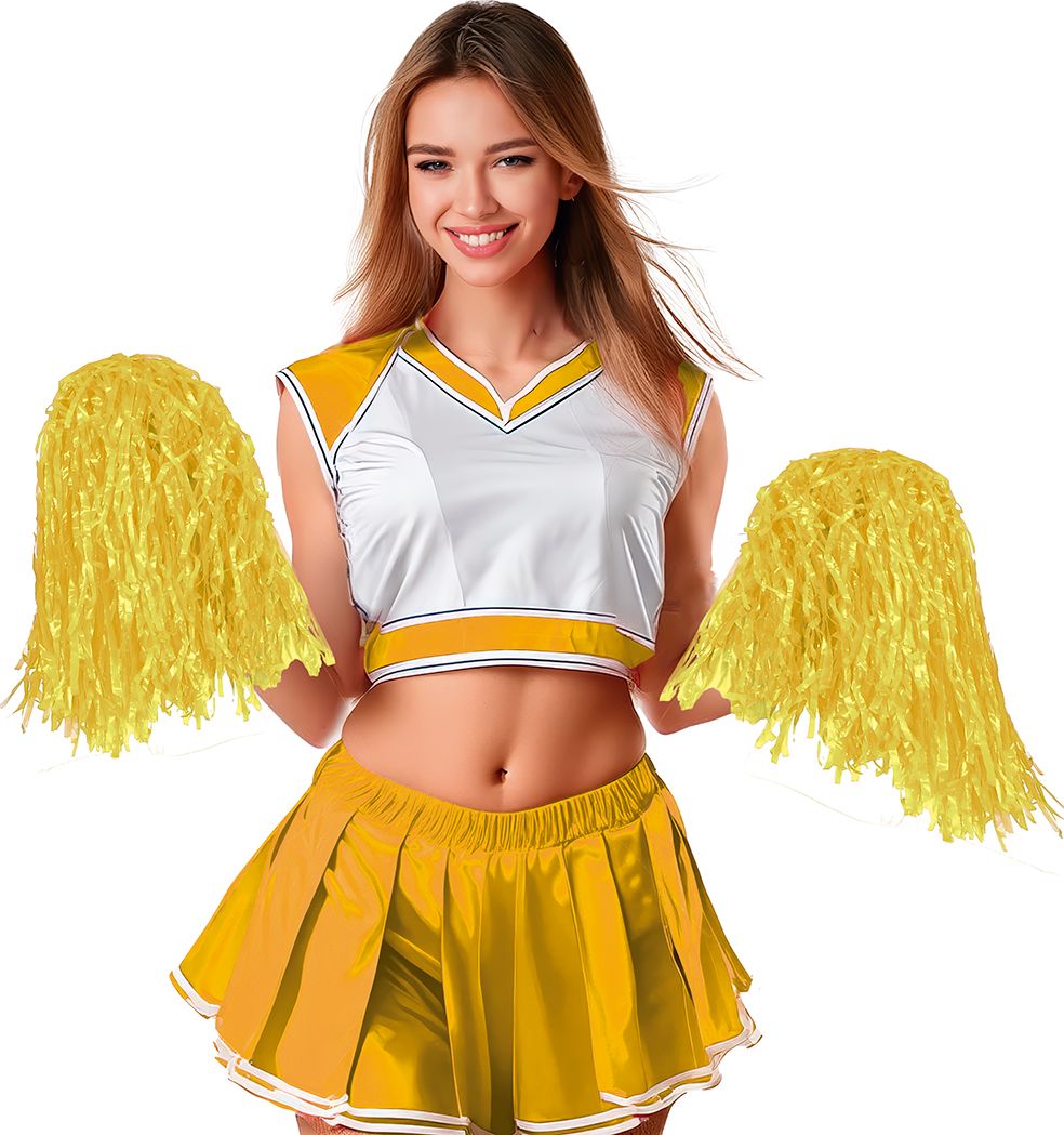 Pom pom cheerleader geel