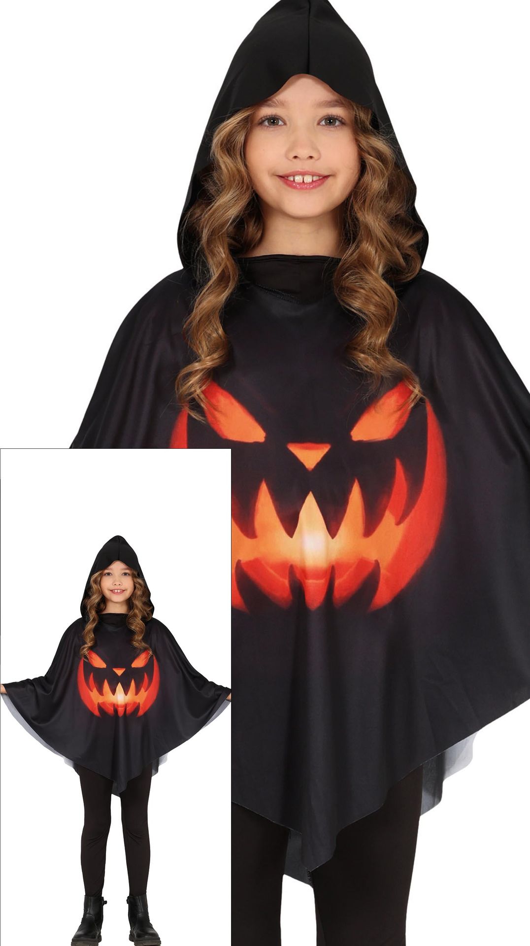Pompoen poncho halloween kind