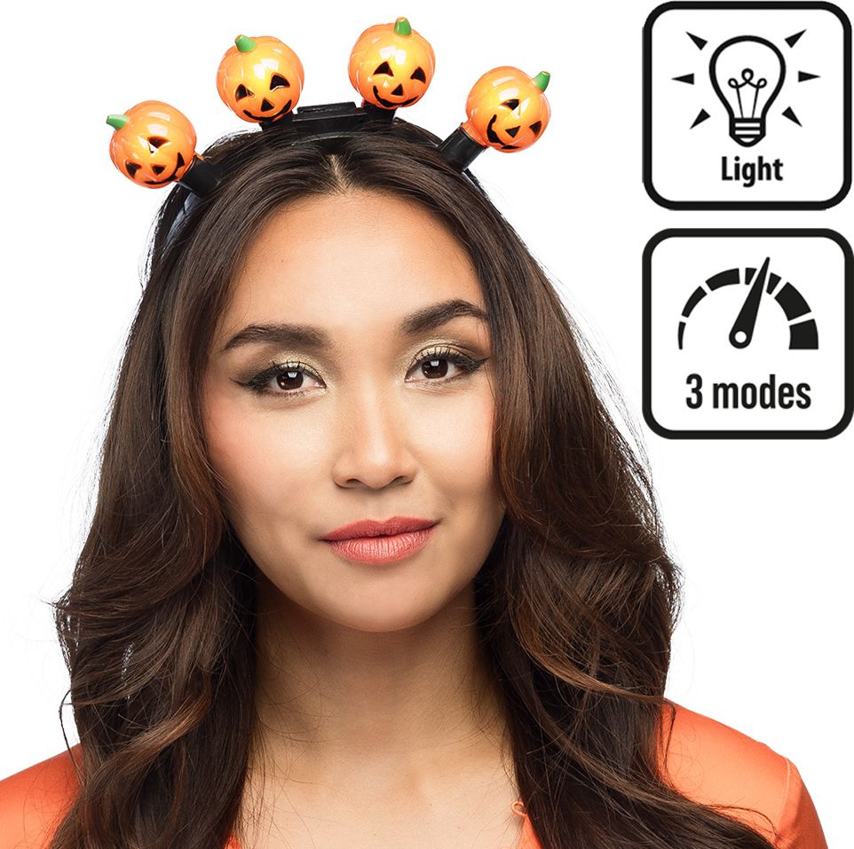 Pompoen Tiara met Led Verlichting Halloween