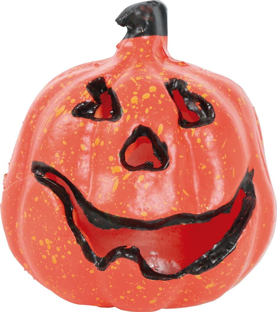 Pompoenlamp met rode gloed