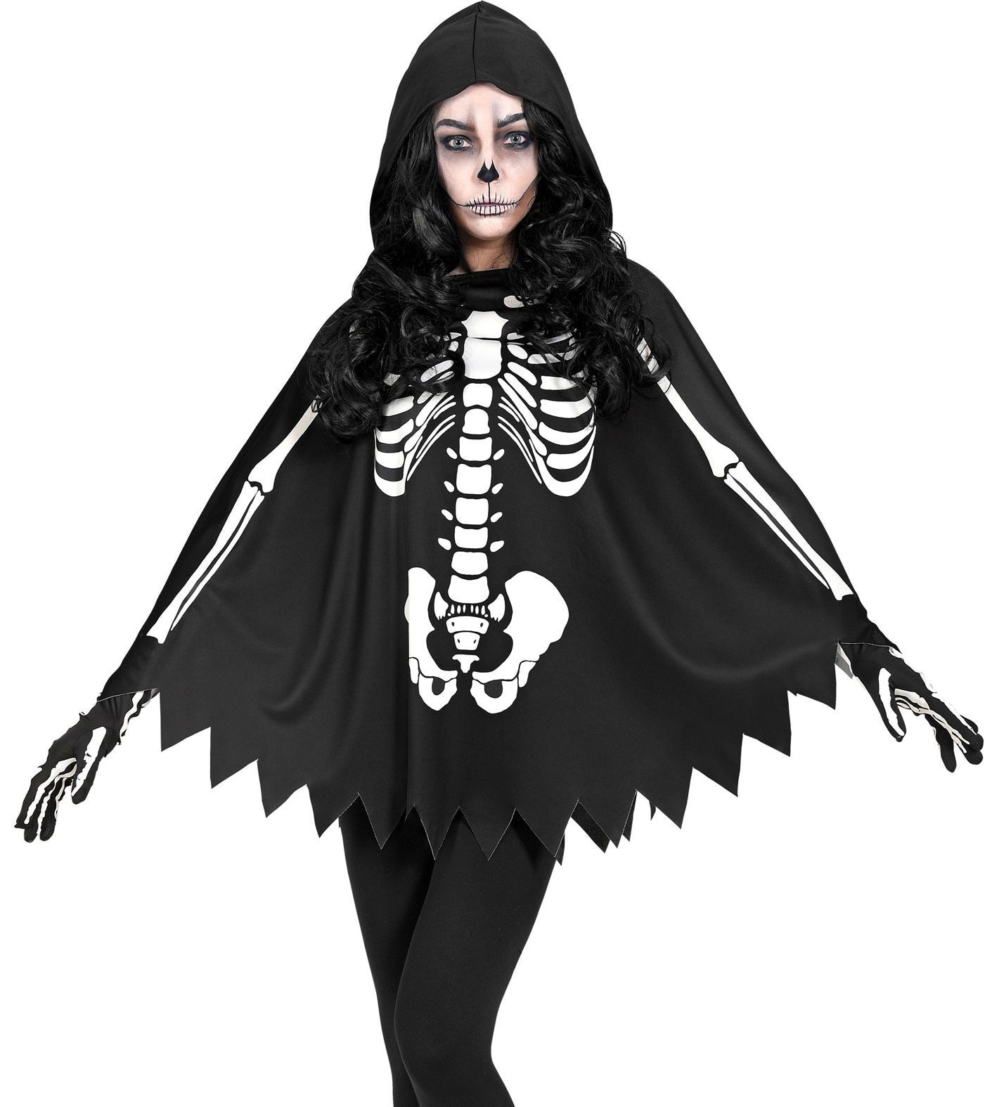 Poncho skelet halloween