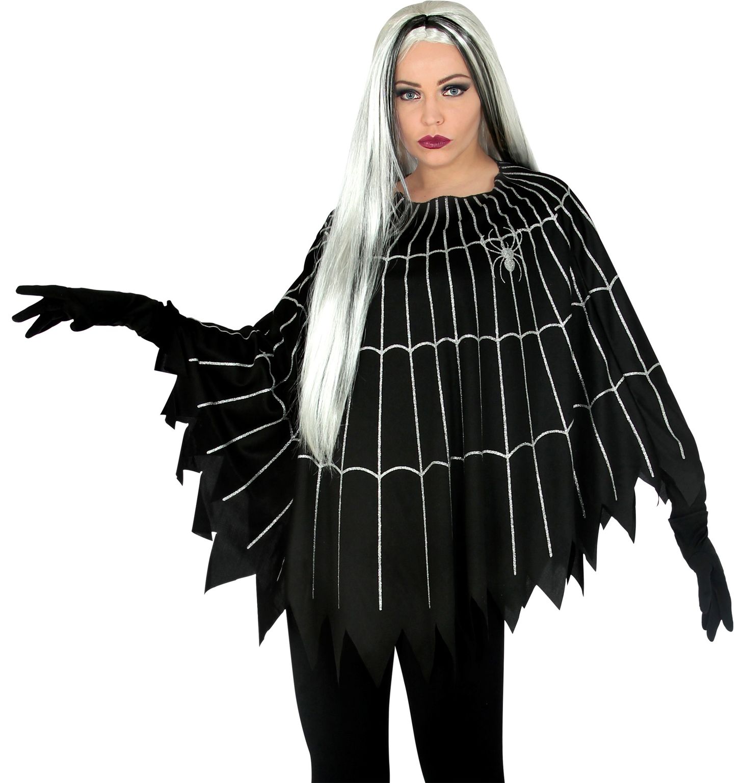 Poncho spinnenweb halloween