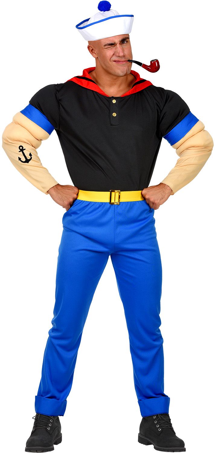 Popeye kostuum mannen